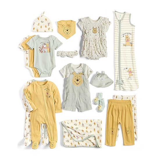 Baby Girls 3-pc. Winnie The Pooh Shortall Set