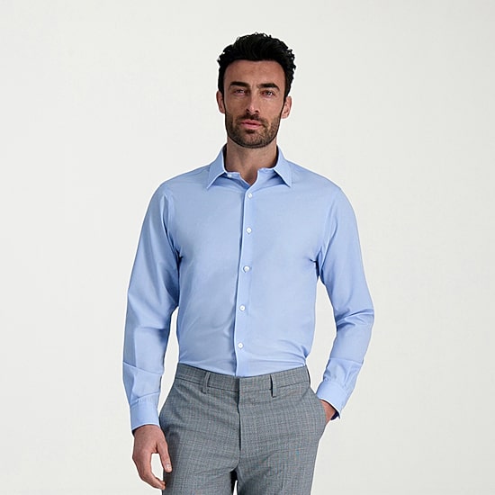Haggar Smart Wash Mens Classic Fit Easy Care Long Sleeve Dress Shirt