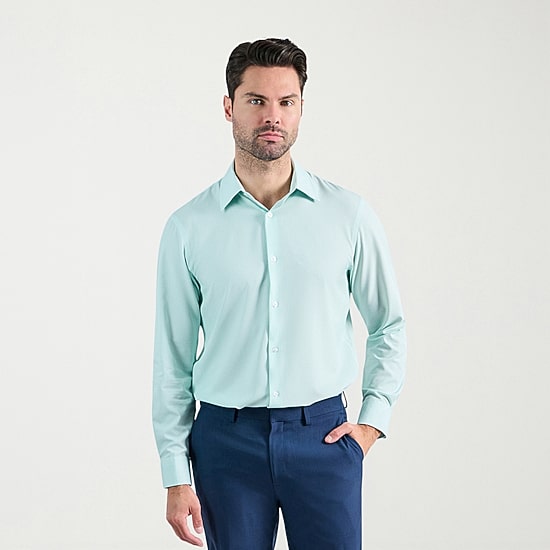 Haggar Smart Wash Mens Classic Fit Easy Care Long Sleeve Dress Shirt