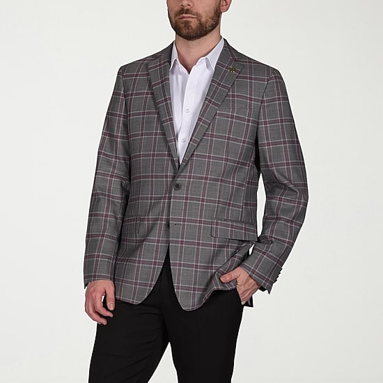 CRICKETEER™ Mens Plaid Stretch Fabric Regular Fit Sport Coat