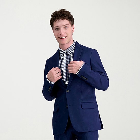 Haggar Smart Wash Tech Suit Mens Stretch Fabric Slim Fit Suit Jacket