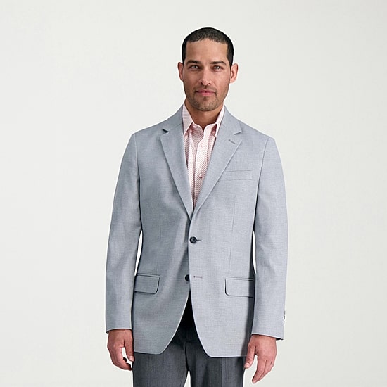 Haggar JMH Tailored Mini Dobby Mens Stretch Fabric Modern Fit Sport Coat