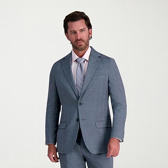 Haggar JMH Tailored Glen Plaid Mens Stretch Fabric Modern Fit Suit Jacket