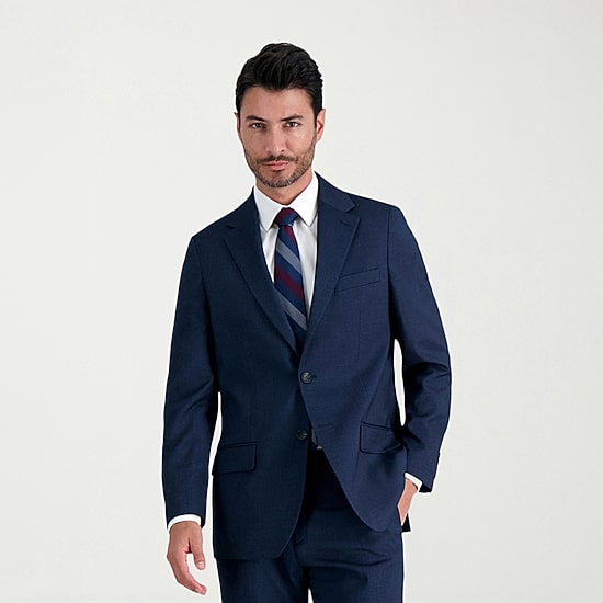 Haggar JMH Tailored Prominent Twill Mens Stretch Fabric Modern Fit Suit Jacket