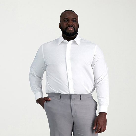 Haggar Premium Comfort Big and Tall Mens Classic Fit Easy Care Stretch Fabric Long Sleeve Dress Shirt