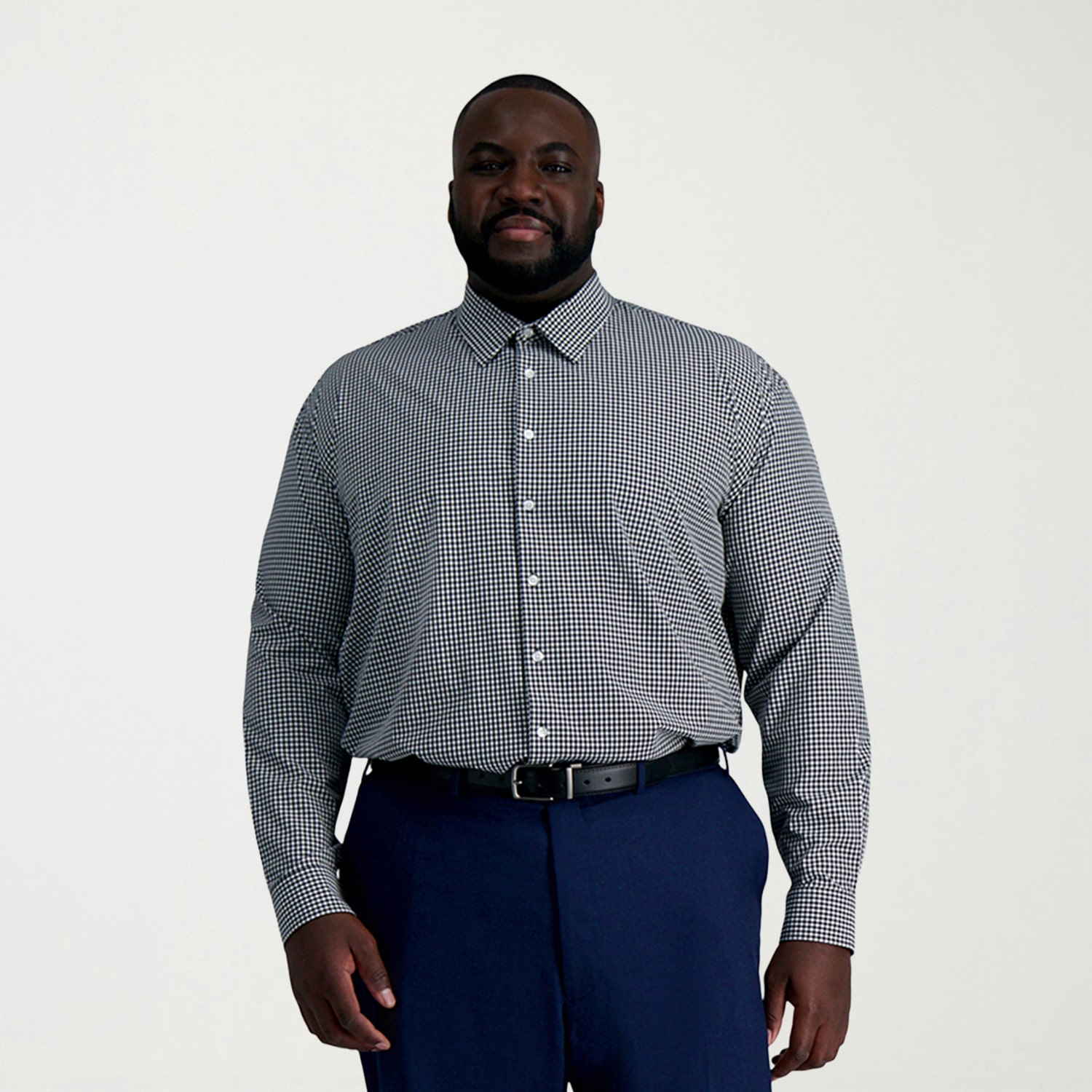 Haggar Smart Wash Big and Tall Mens Classic Fit Easy Care Long Sleeve Dress Shirt