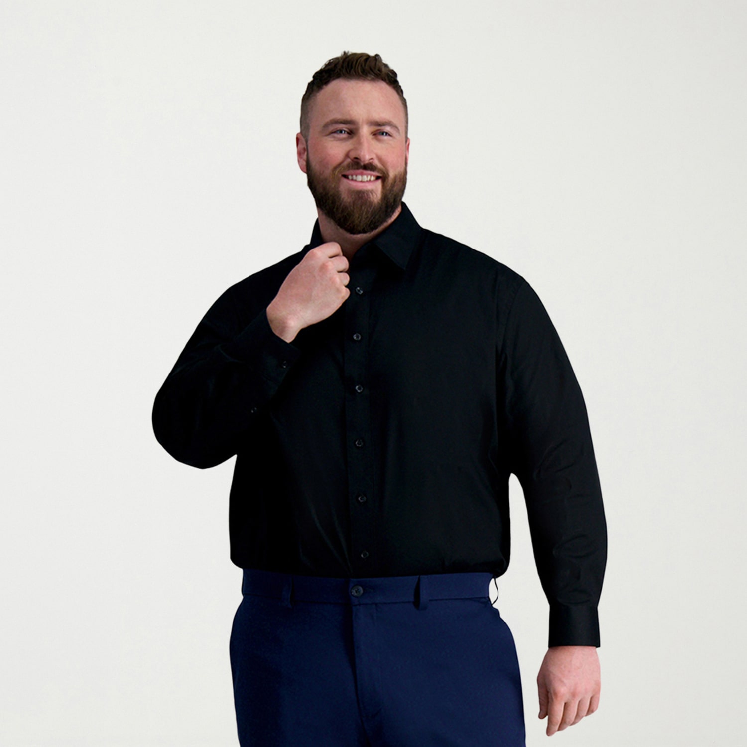 Haggar Premium Comfort Big and Tall Mens Classic Fit Easy Care Stretch Fabric Long Sleeve Dress Shirt