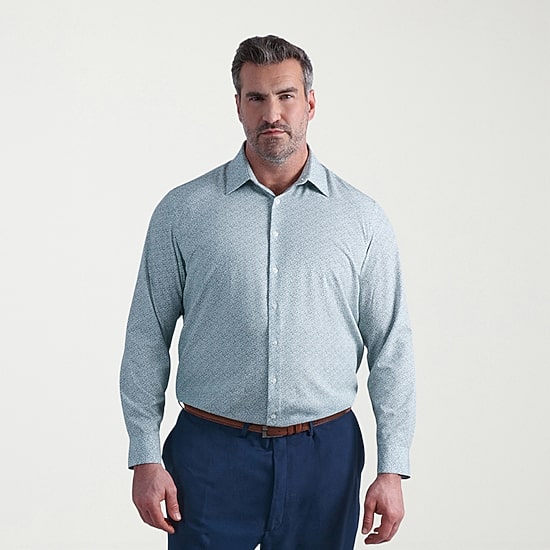 Haggar Smart Wash Big and Tall Mens Classic Fit Easy Care Long Sleeve Dress Shirt