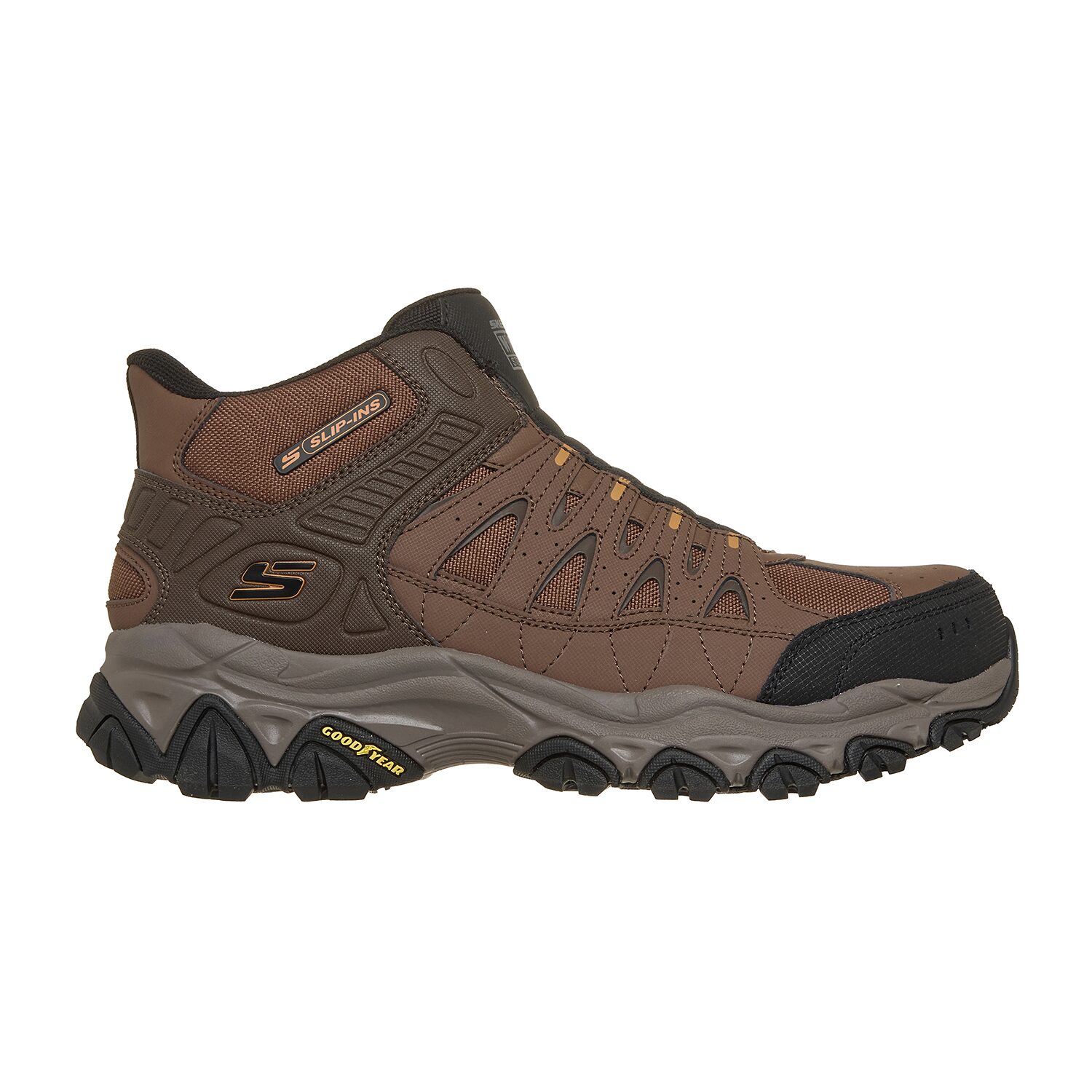 Skechers Hands Free Slip-Ins Afterburn Mens Round Steel Toe Work Shoes
