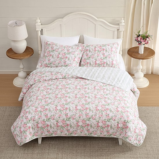 Laura Ashley Sweet Memories 3-pc. Reversible Quilt Set