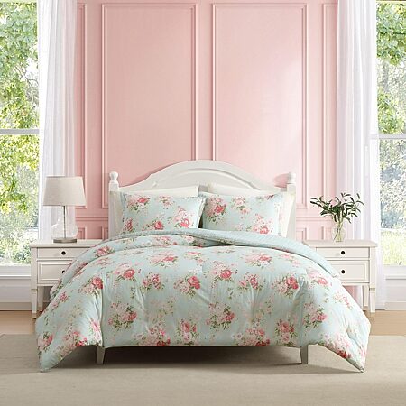 Laura Ashley Cassidy Duvet Cover Set USHSFX1237937, Color: Soft