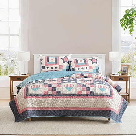 Laura Ashley Walled Garden Quilt Set USHSA91264466, Color: Mocha