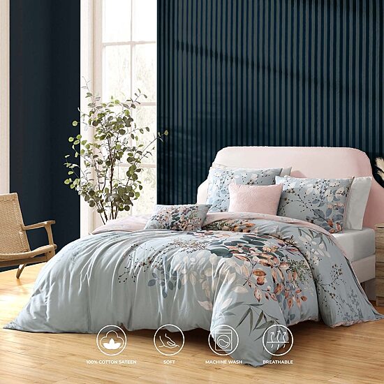 Bebejan Peach Leaves 5-pc. Midweight Reversible Comforter Set