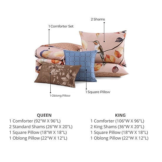 Bebejan Peachy Dogwood 5-pc. Midweight REVERSIBLE Comforter Set
