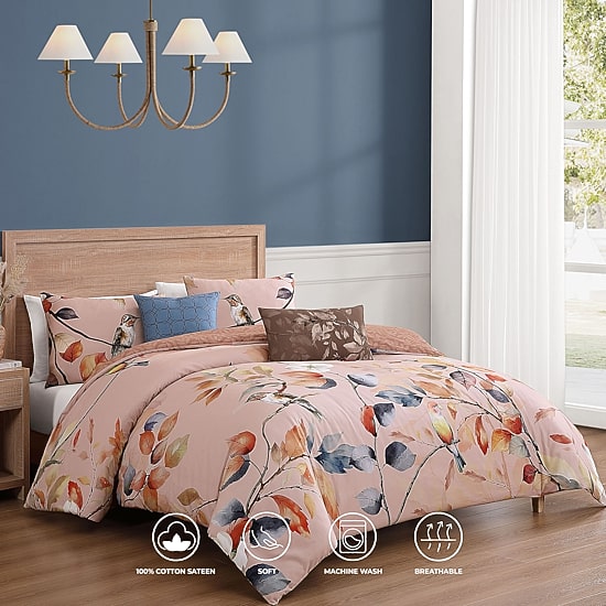 Bebejan Peachy Dogwood 5-pc. Midweight REVERSIBLE Comforter Set