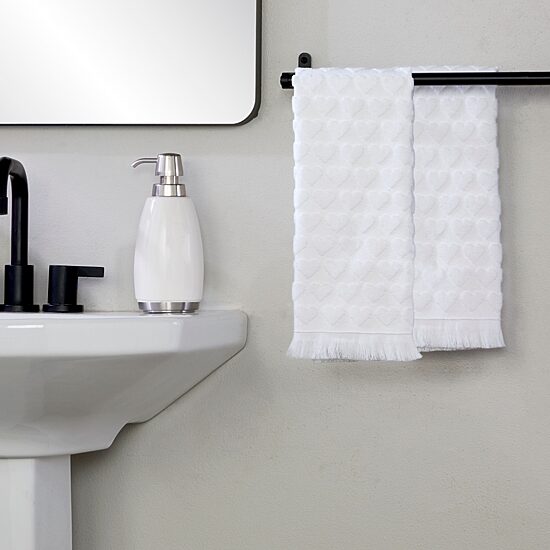 Saturday Knight Heart Jacquard 2-pc. Hand Towel