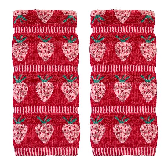 Saturday Knight Strawberry Jacquard 2-pc. Hand Towel