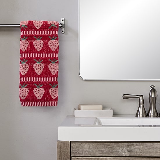 Saturday Knight Strawberry Jacquard 2-pc. Hand Towel