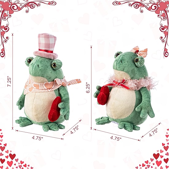 Glitzhome Frog Couple Valentines Day Figurine