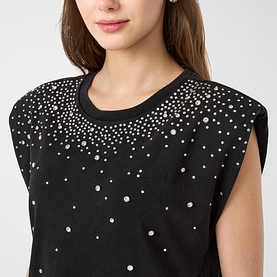 RM Rebecca Minkoff Womens Embellished T-Shirt Dress