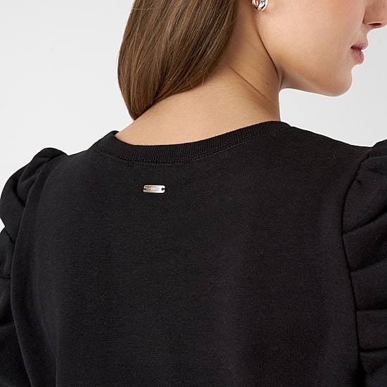 RM Rebecca Minkoff Womens Round Neck Elbow Sleeve Blouse