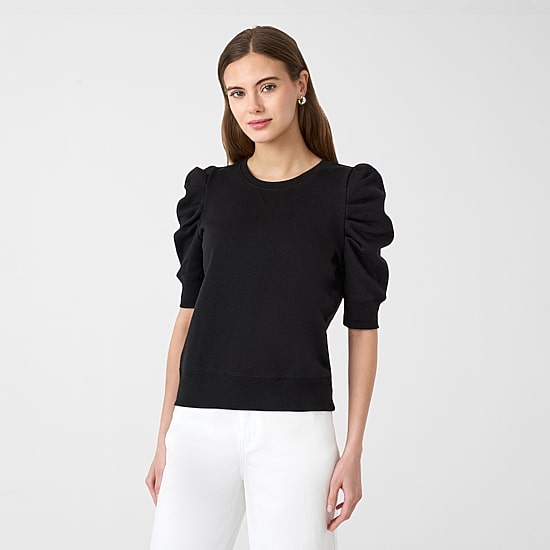 RM Rebecca Minkoff Womens Round Neck Elbow Sleeve Blouse