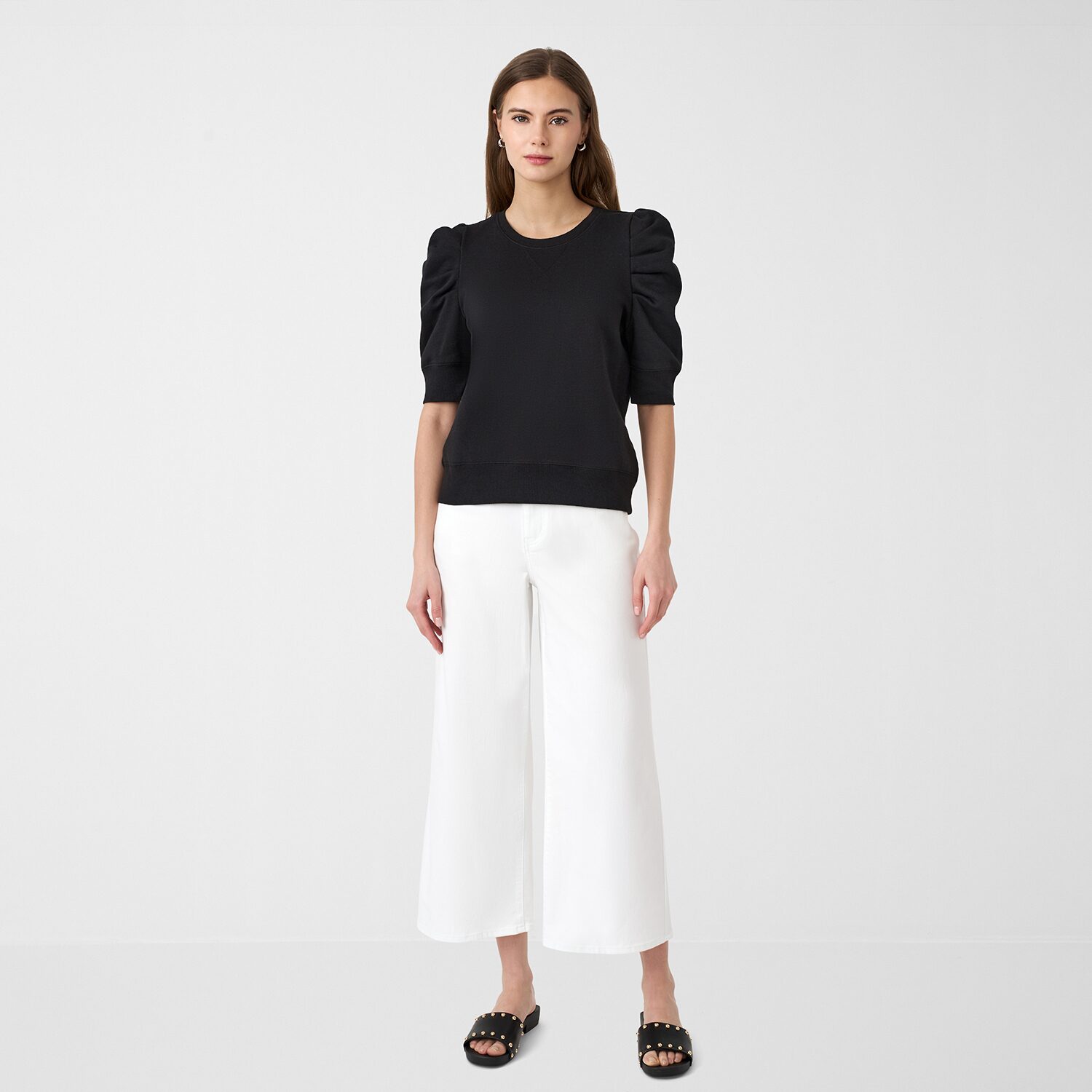 RM Rebecca Minkoff Womens Round Neck Elbow Sleeve Blouse