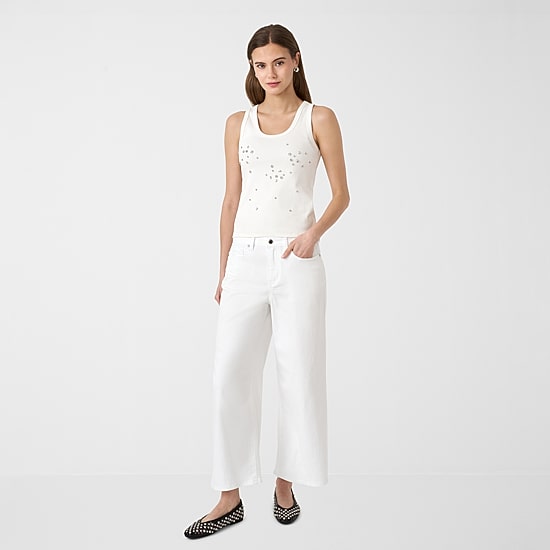 RM Rebecca Minkoff Womens Round Neck Studded Tank Top