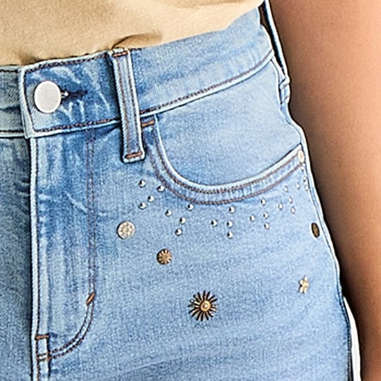 A.N.A Embellished Womens High Rise 5" Denim Short