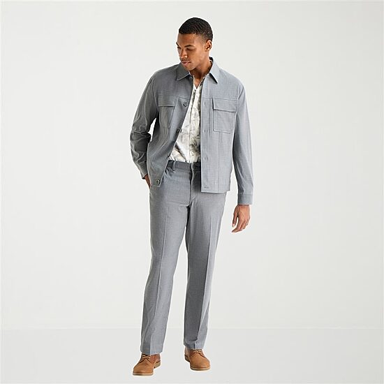 J. Ferrar Heather Twill Shirt Jacket and Pant Separates