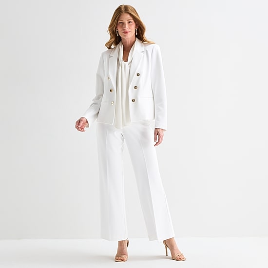 Black Label by Evan-Picone Womens Classic Fit Double Breasted Suit Jacket