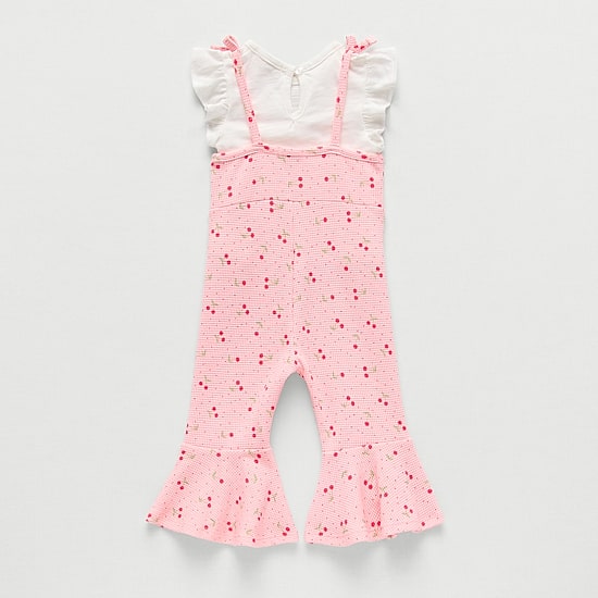 Btween Baby Girls Jersey 3-pc. Jumpsuit Set