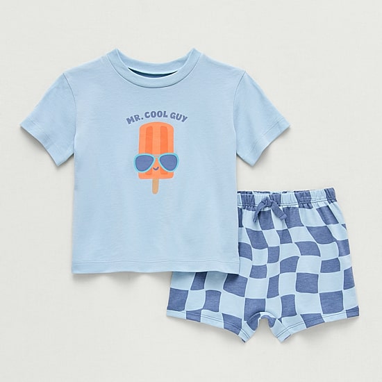 Okie Dokie Baby Boys Jersey 2-pc. Short Set