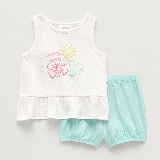 Okie Dokie Baby Girls Jersey 2-pc. Short Set