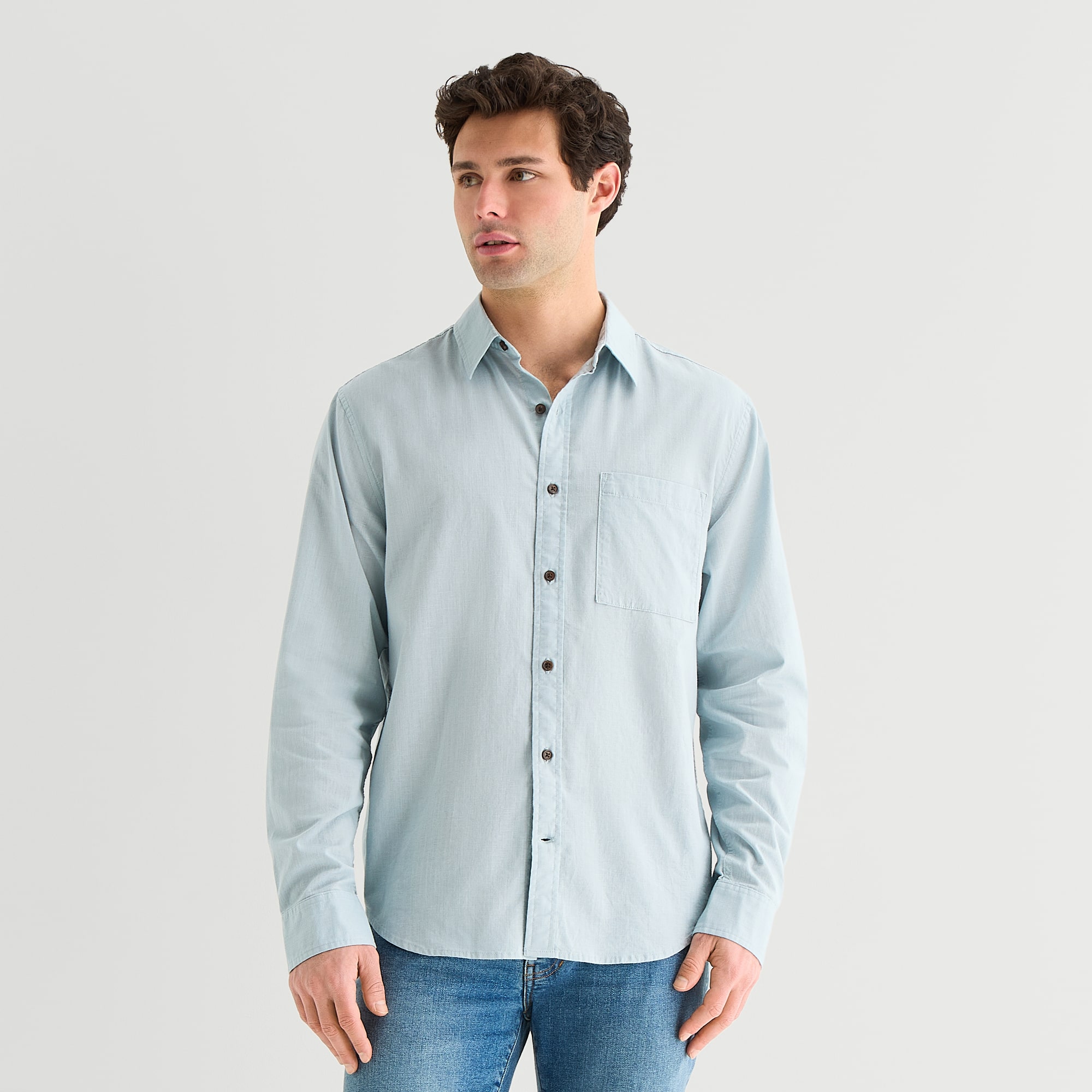 mutual weave Mens Long Sleeve Regular Fit Button-Down Shirt
