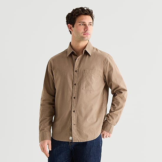mutual weave Mens Long Sleeve Regular Fit Button-Down Shirt