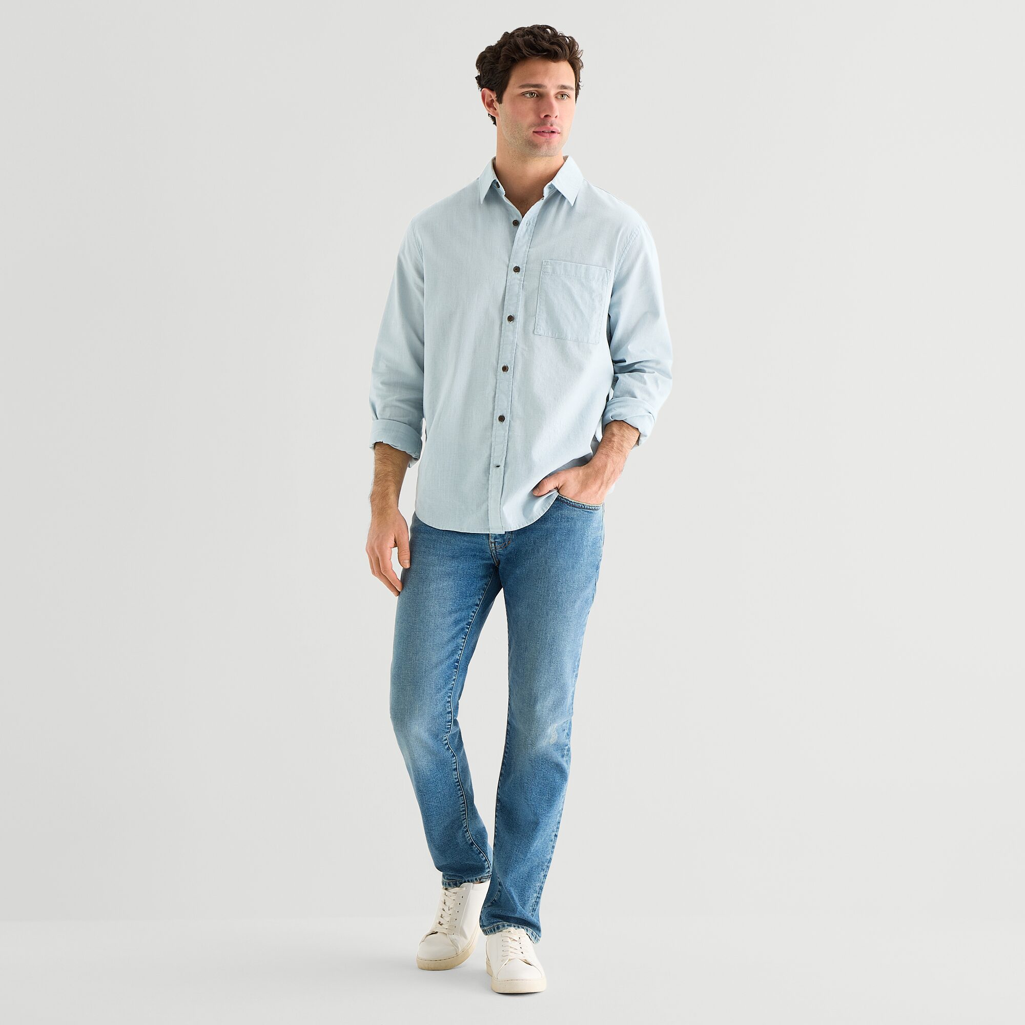 mutual weave Mens Long Sleeve Regular Fit Button-Down Shirt