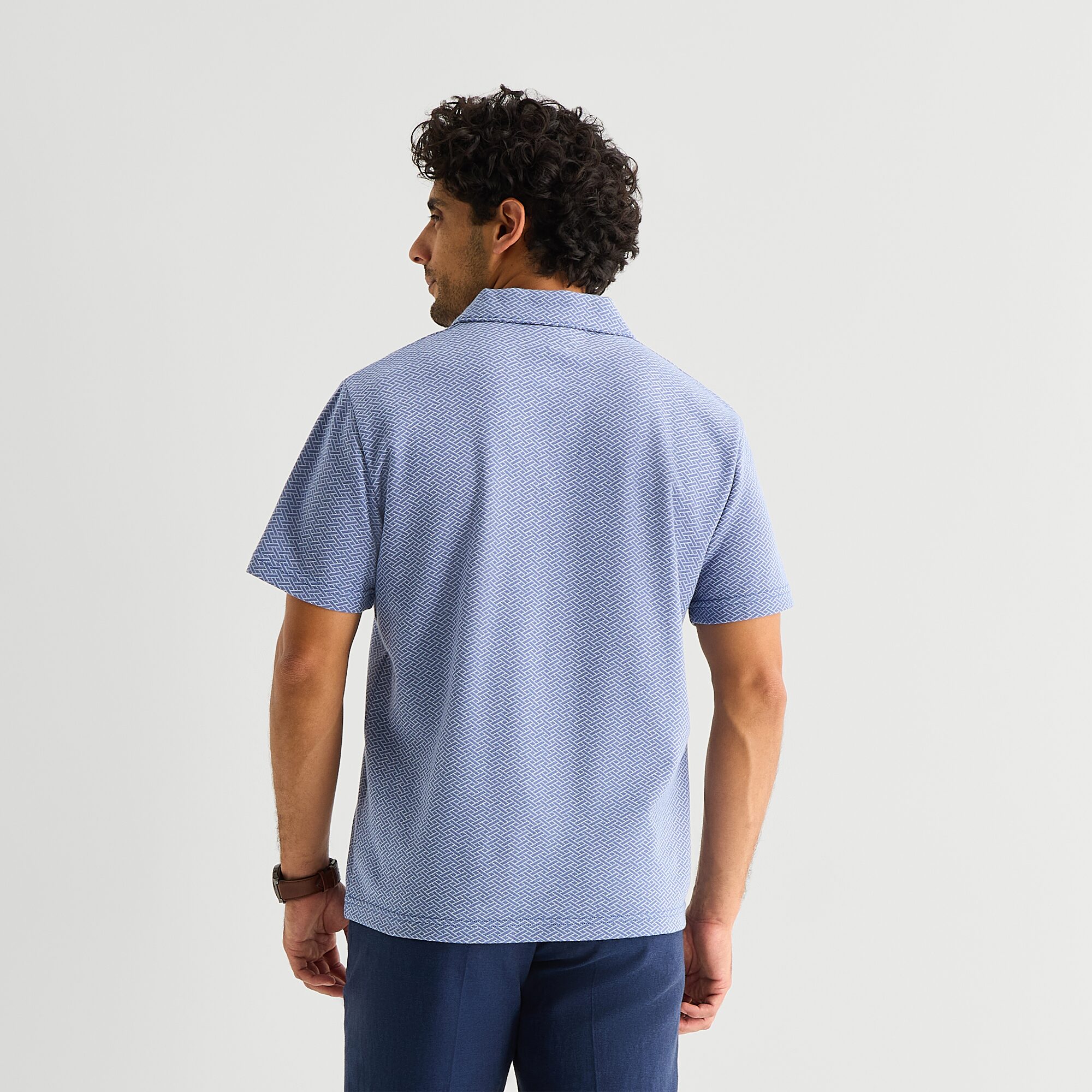 Stafford Johnny Collar Mens Regular Fit Short Sleeve Polo Shirt