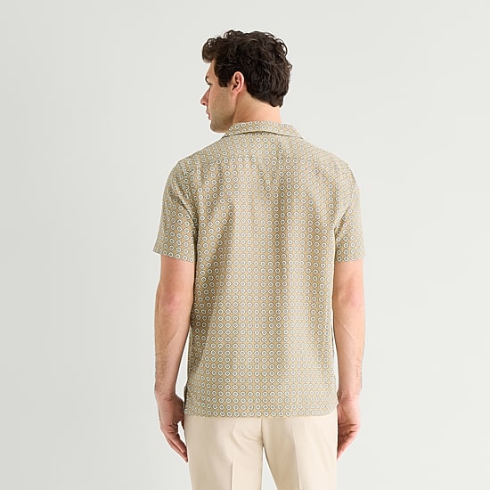 J. Ferrar Linen Blend Mens Short Sleeve Camp Shirt