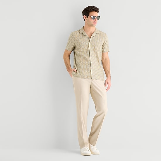 J. Ferrar Linen Blend Mens Short Sleeve Camp Shirt