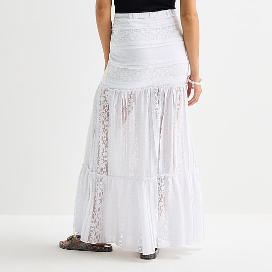 Forever 21 Womens Juniors Mid Rise Maxi Skirt