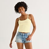 Arizona Womens Juniors Scoop Neck Sleeveless Tank Top