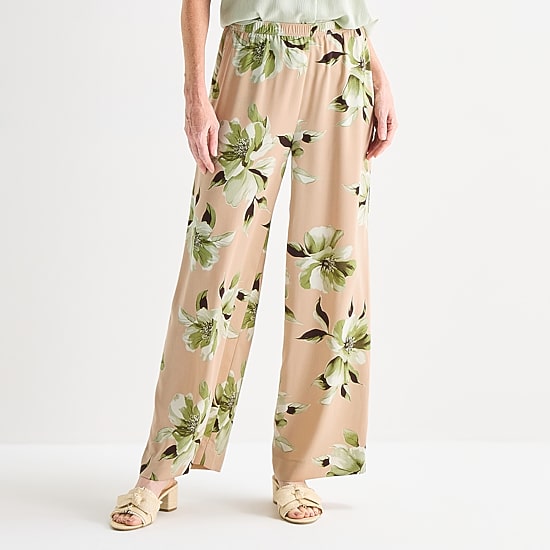 Liz Claiborne Womens Straight Mid Rise Pull-On Pant