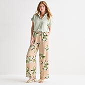 Liz Claiborne Womens Straight Mid Rise Pull-On Pant
