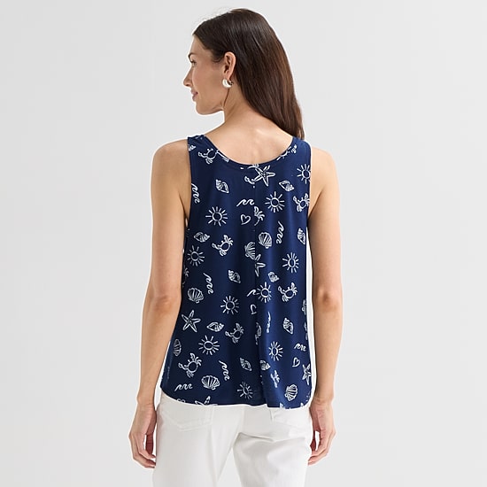 St. John's Bay Womens Round Neck Sleeveless Tank Top