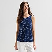 St. John's Bay Womens Round Neck Sleeveless Tank Top
