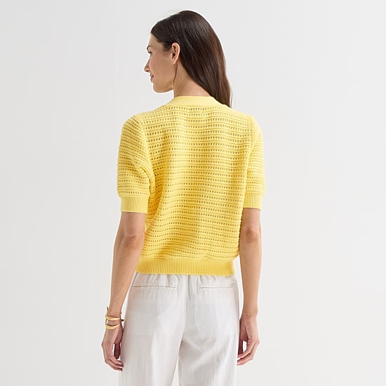 St. John's Bay Womens Short Sleeve Button Cardigan