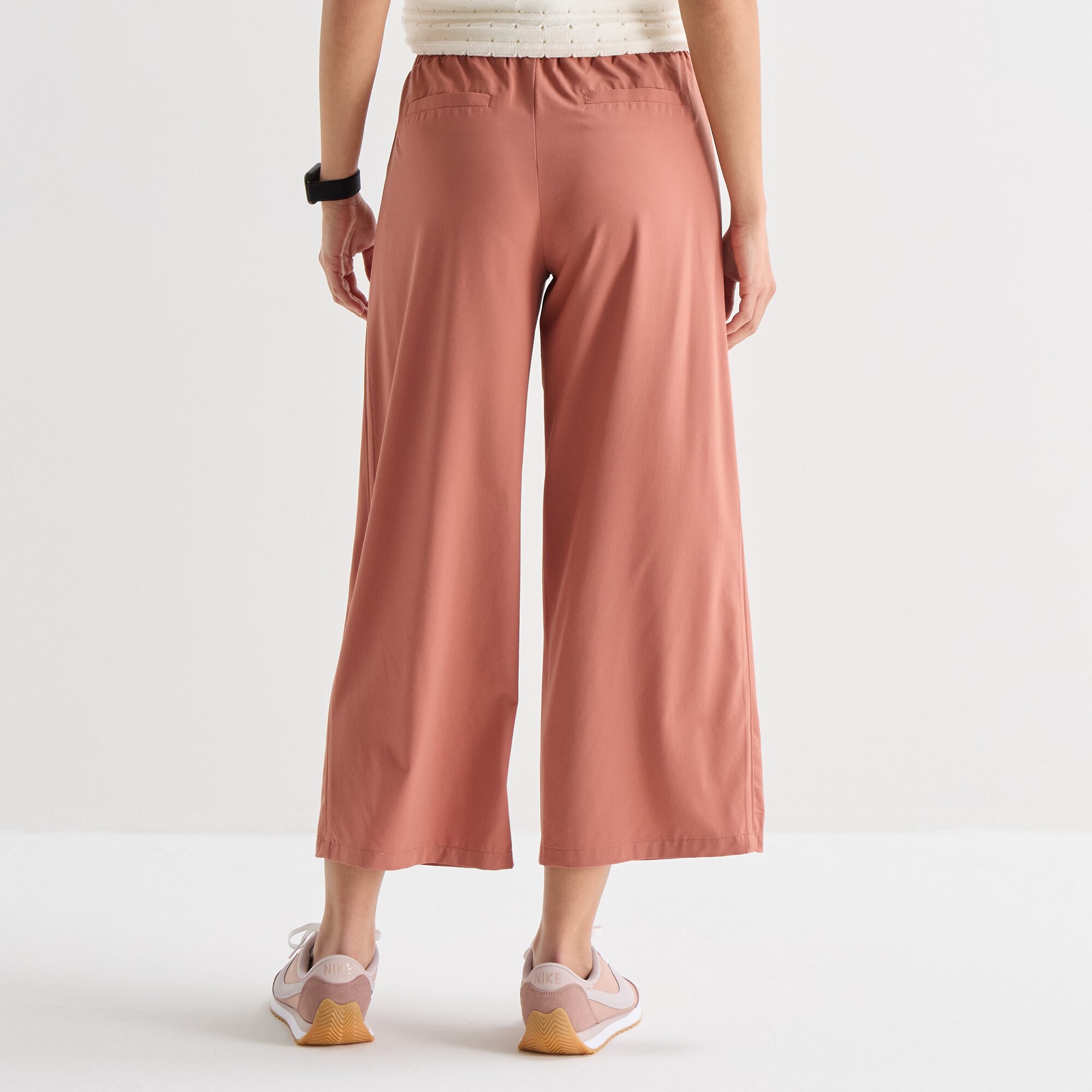 Stylus Womens Wide Leg Mid Rise Cropped Pant