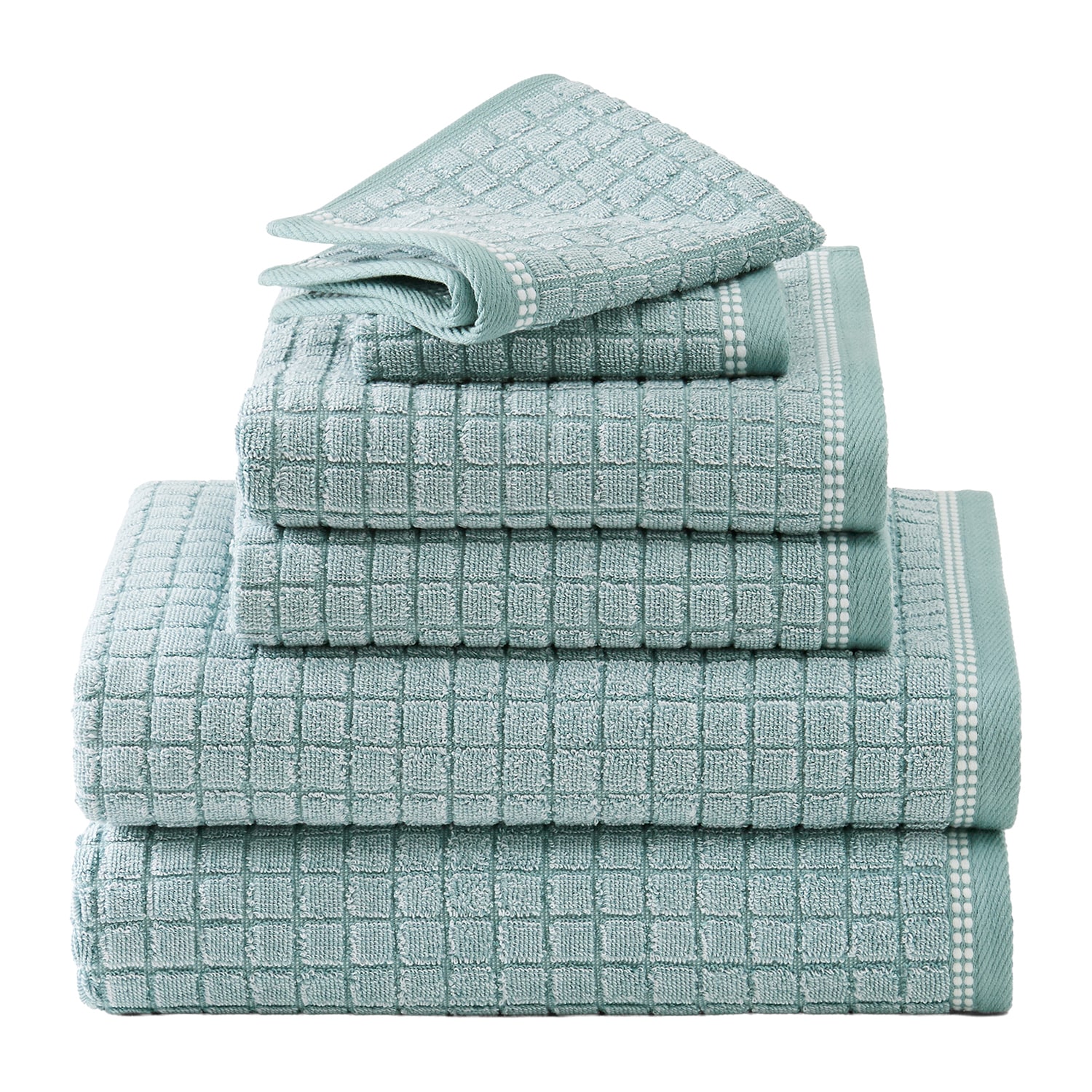Town And Country Windowpane Textured -pc. Quick Dry Bath Towel Set