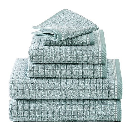 Town And Country Windowpane Textured 6-pc. Quick Dry Bath Towel Set